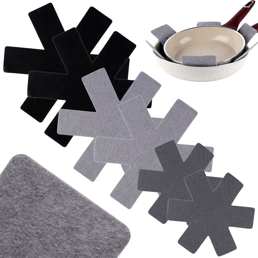 Six protective pads for kitchen utensils, against scratches