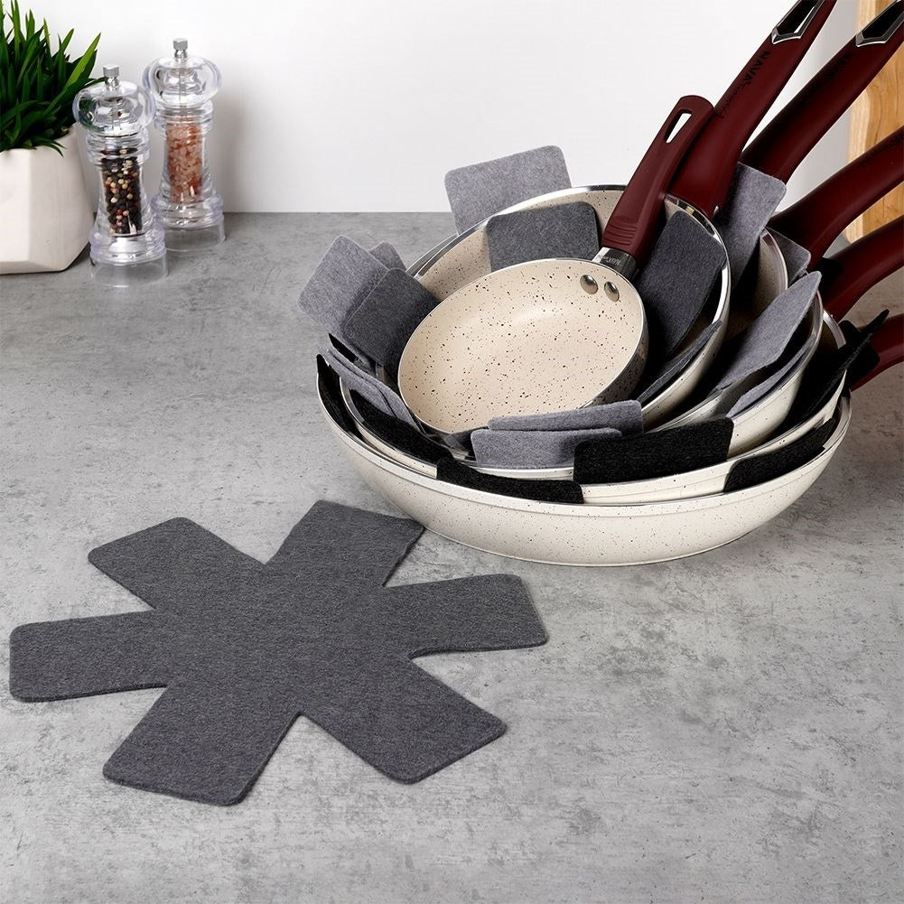 Six protective pads for kitchen utensils, against scratches