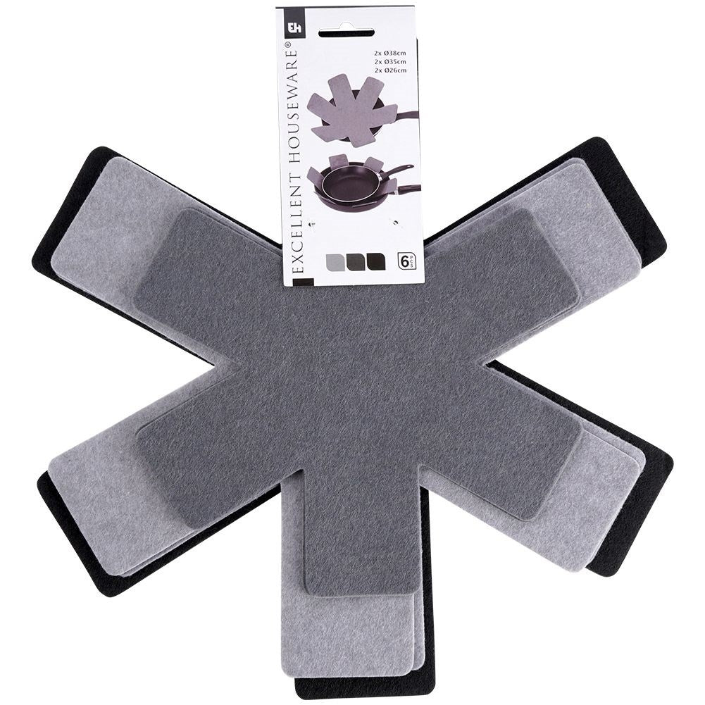 Six protective pads for kitchen utensils, against scratches