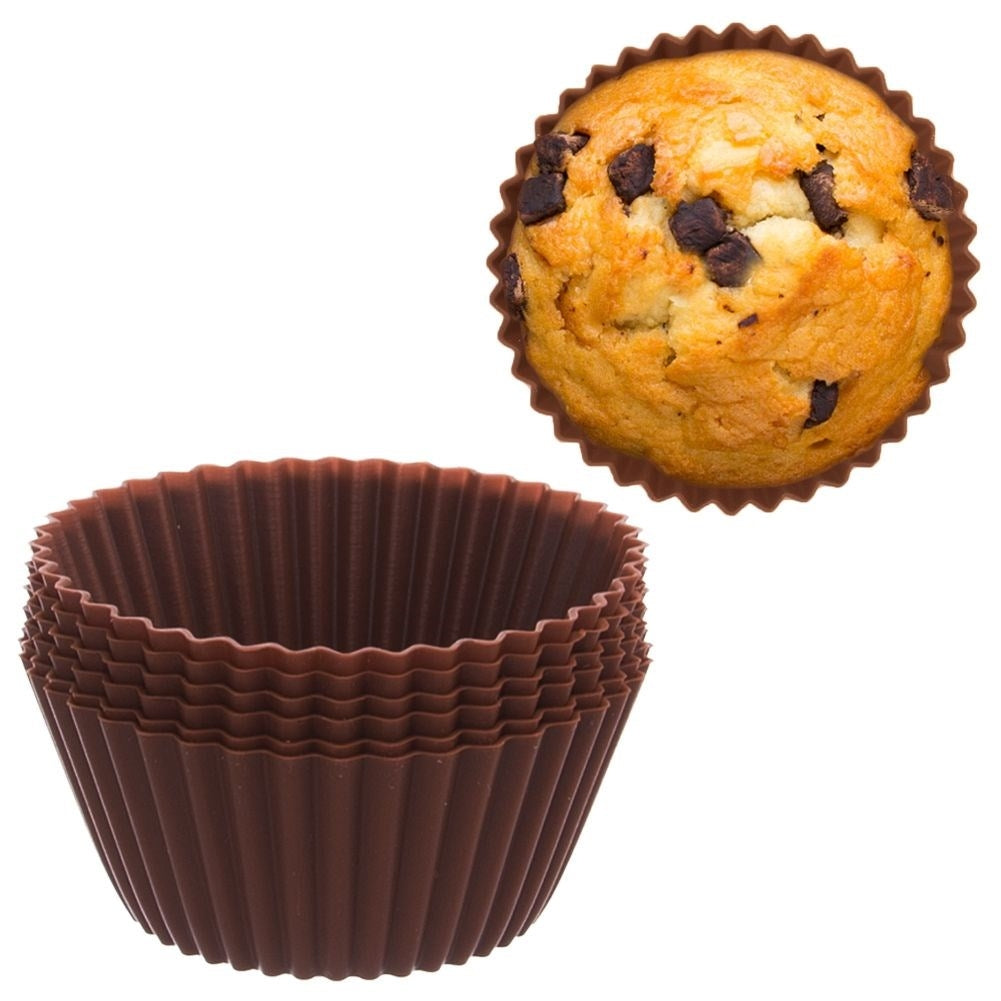 Six silicone molds for muffins - light, flexible, heat resistant