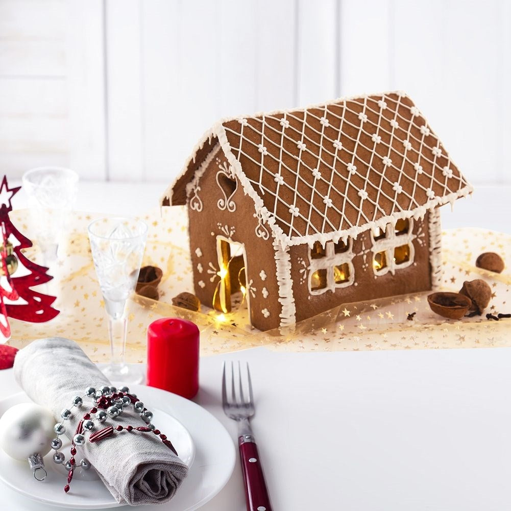Six stainless steel gingerbread molds for 3D gingerbread houses