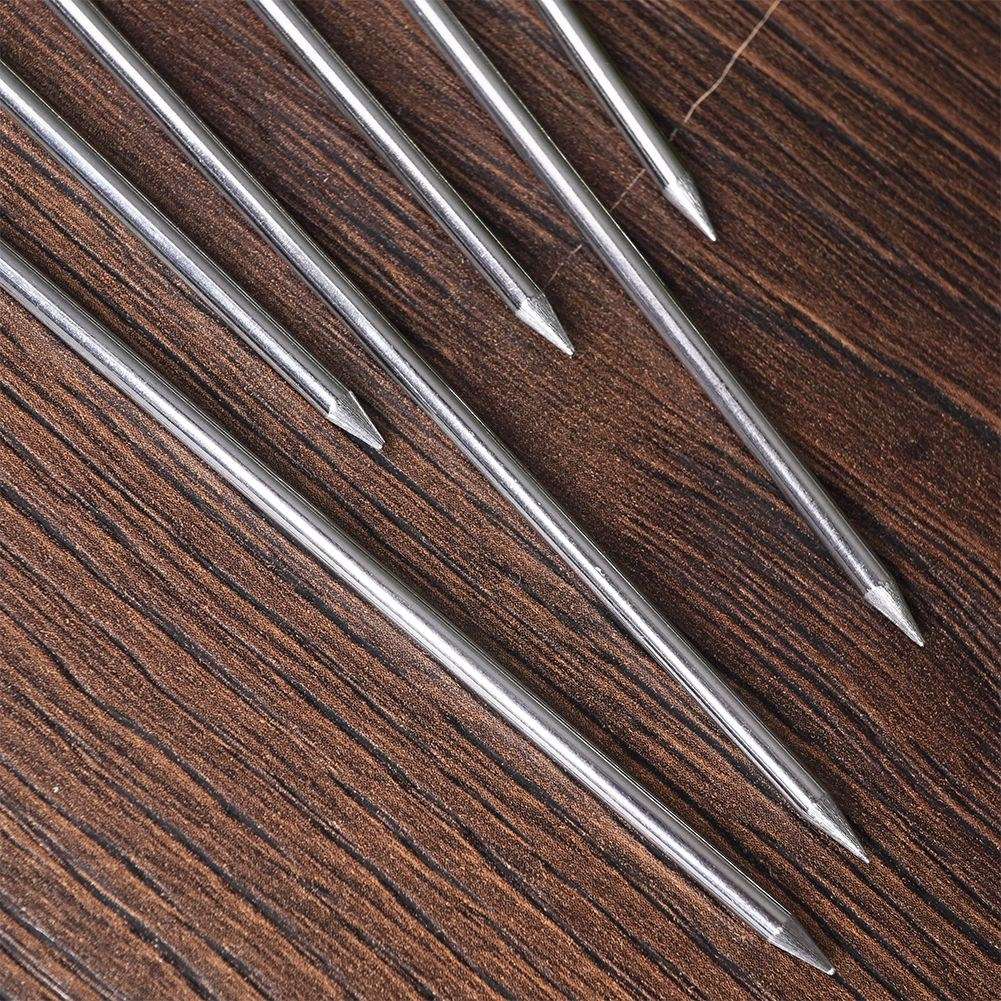 Six stainless steel skewers for grilling and oven baking