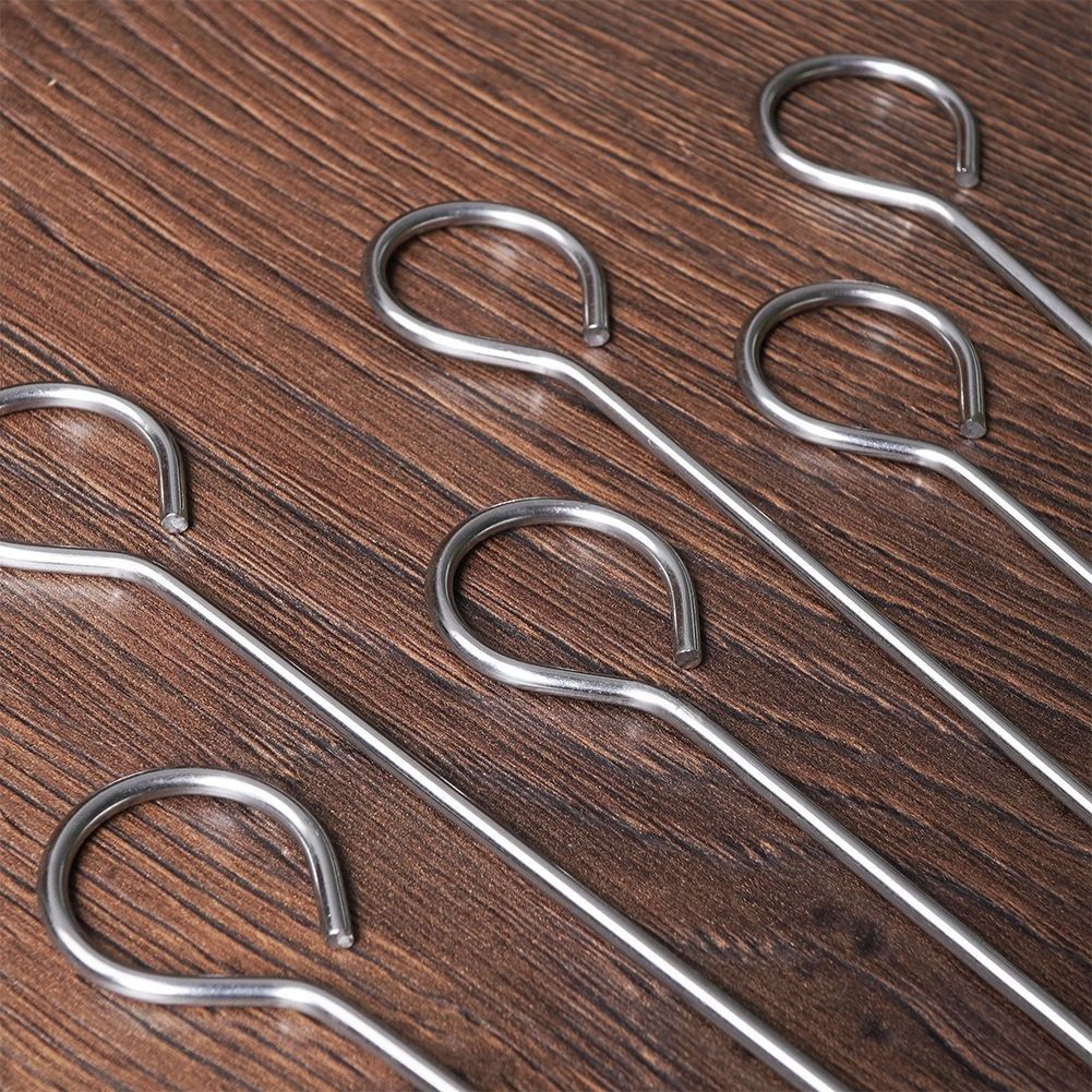 Six stainless steel skewers for grilling and oven baking