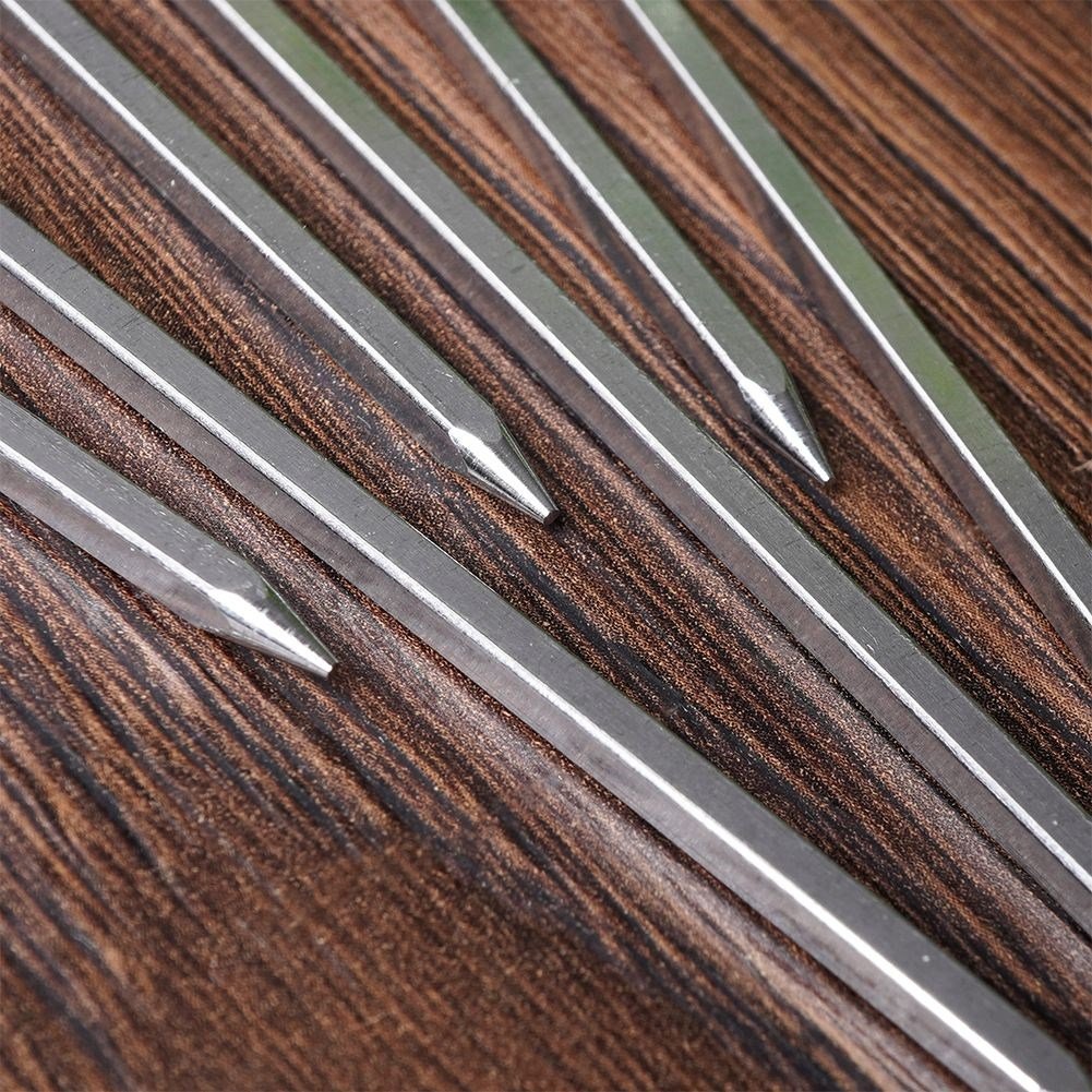 Six stainless steel skewers for vegetables and meat, perfect for the grill