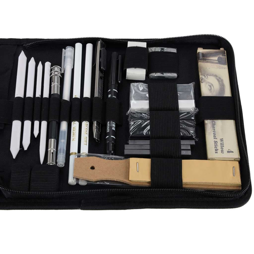 Sketching Art Set – 54-Piece Pencil & Charcoal Kit