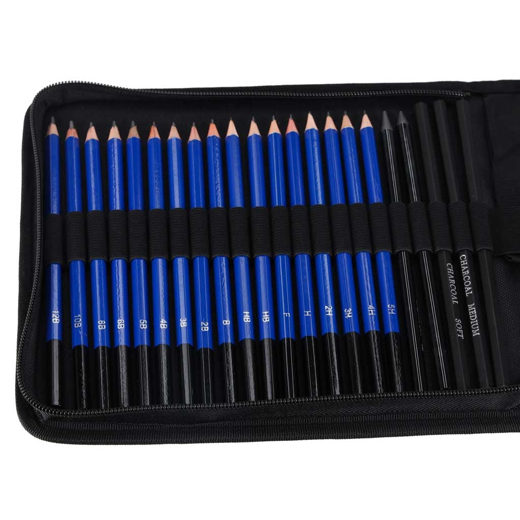 Sketching Art Set – 54-Piece Pencil & Charcoal Kit