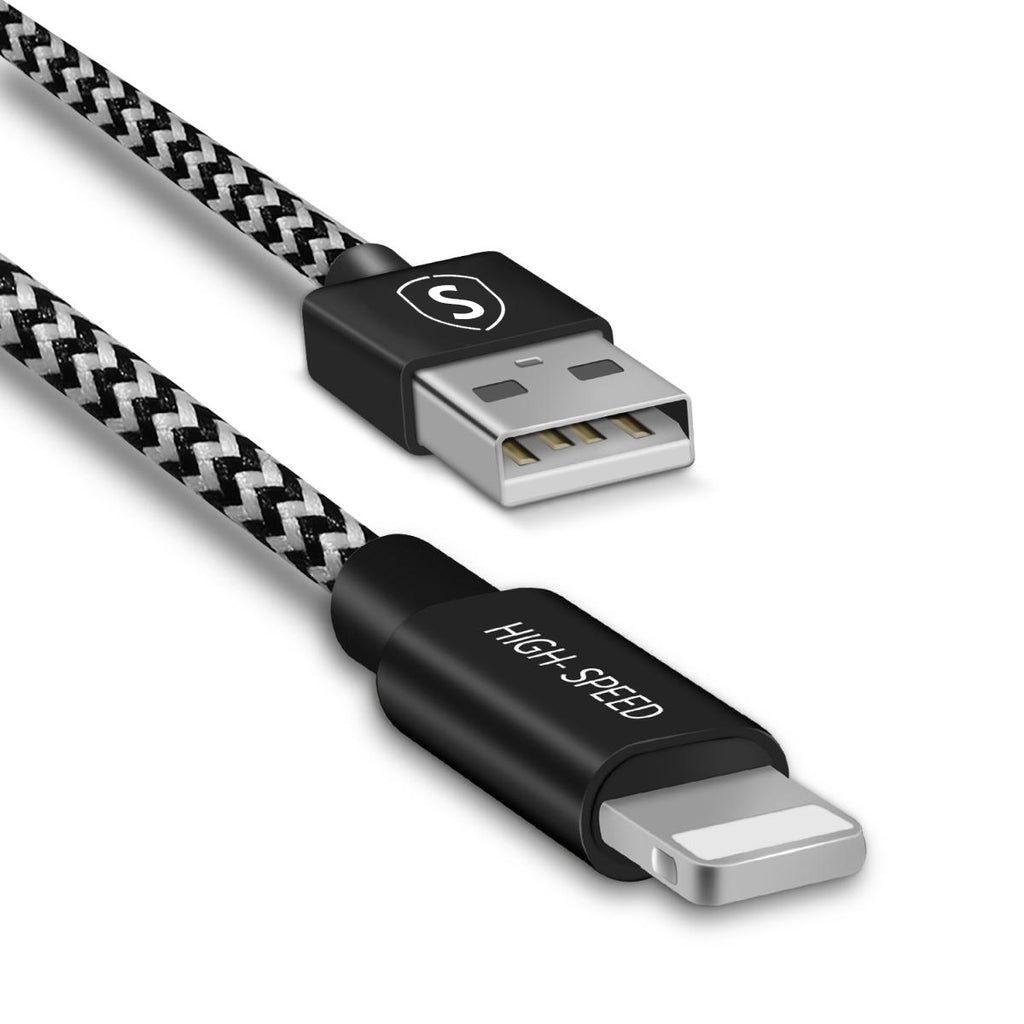 Skin Lightning Cable 2.4A, 0.25m - Black/White