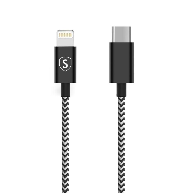 Skin USB-C to Lightning Cable 2.1A, 1m - Black/White