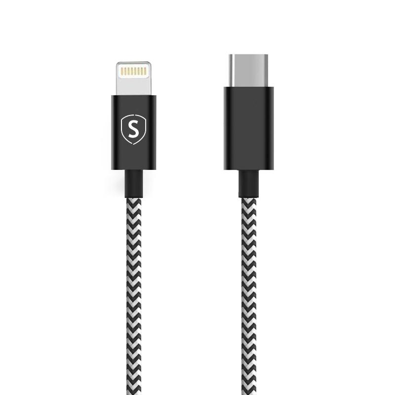 Skin USB-C to Lightning Cable 2.1A, 2m - Black/White
