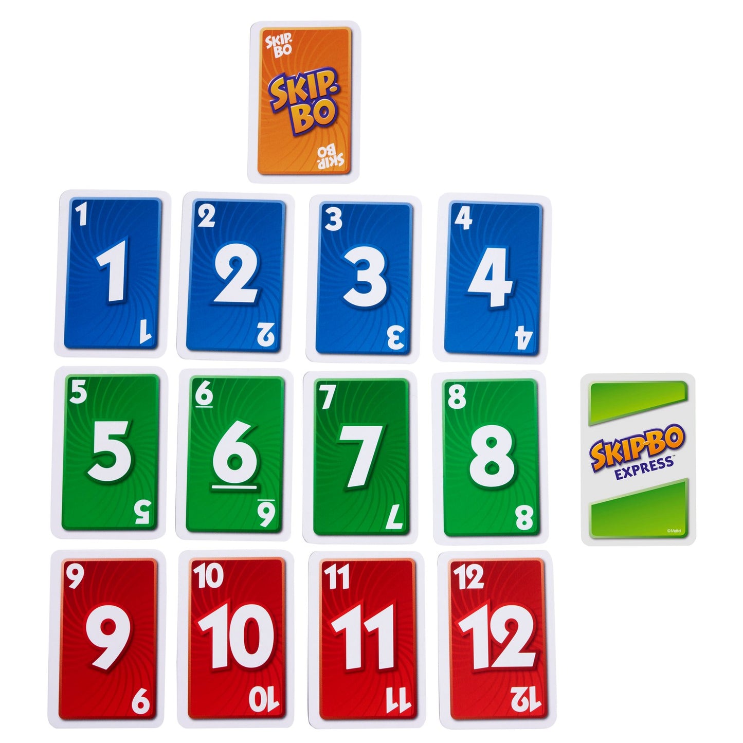 Skip-Bo Express Card Game, Fast-Paced, 2 Players, Ages 7+