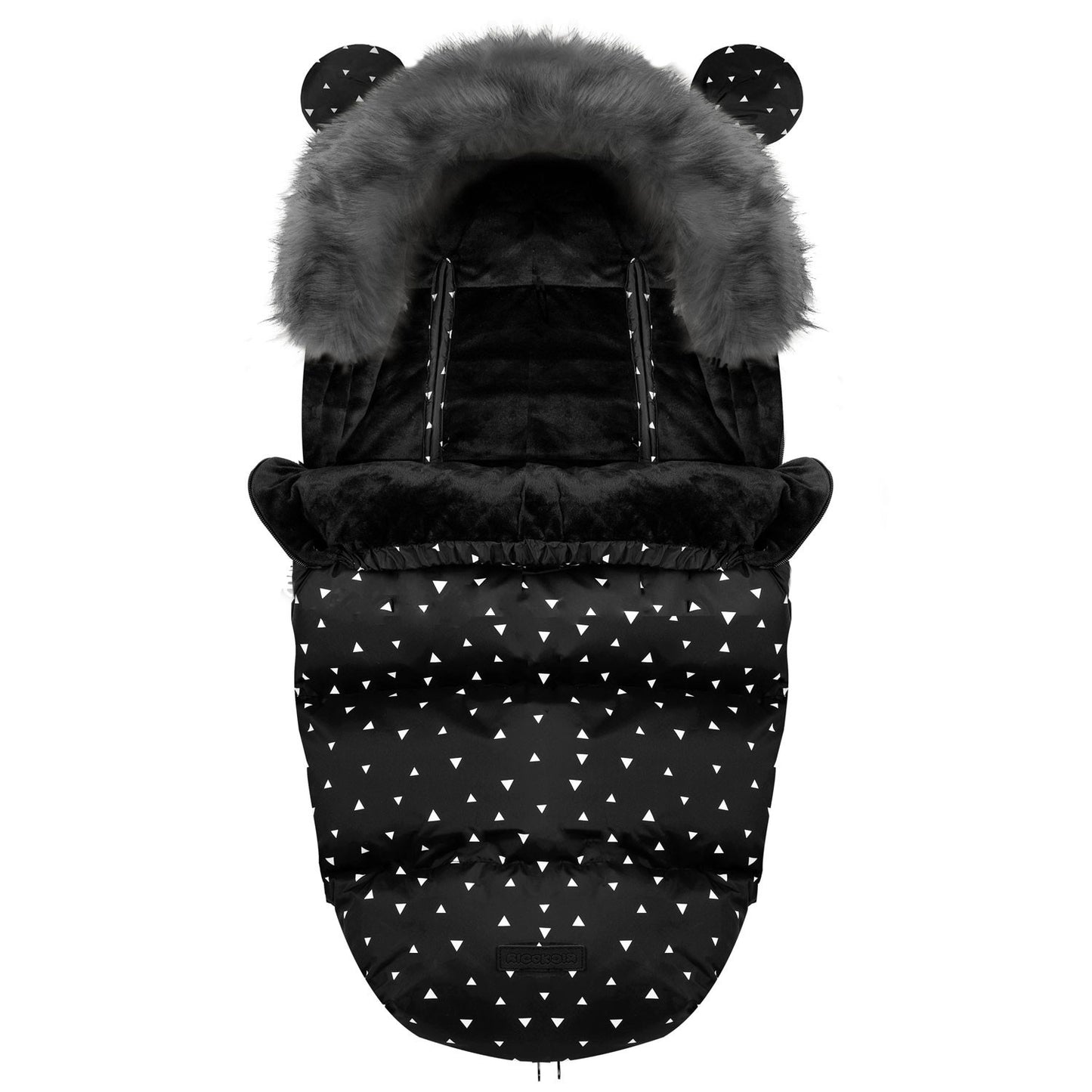 Sleeping bag for pram and sled Elmi Ricokids - black with triangles