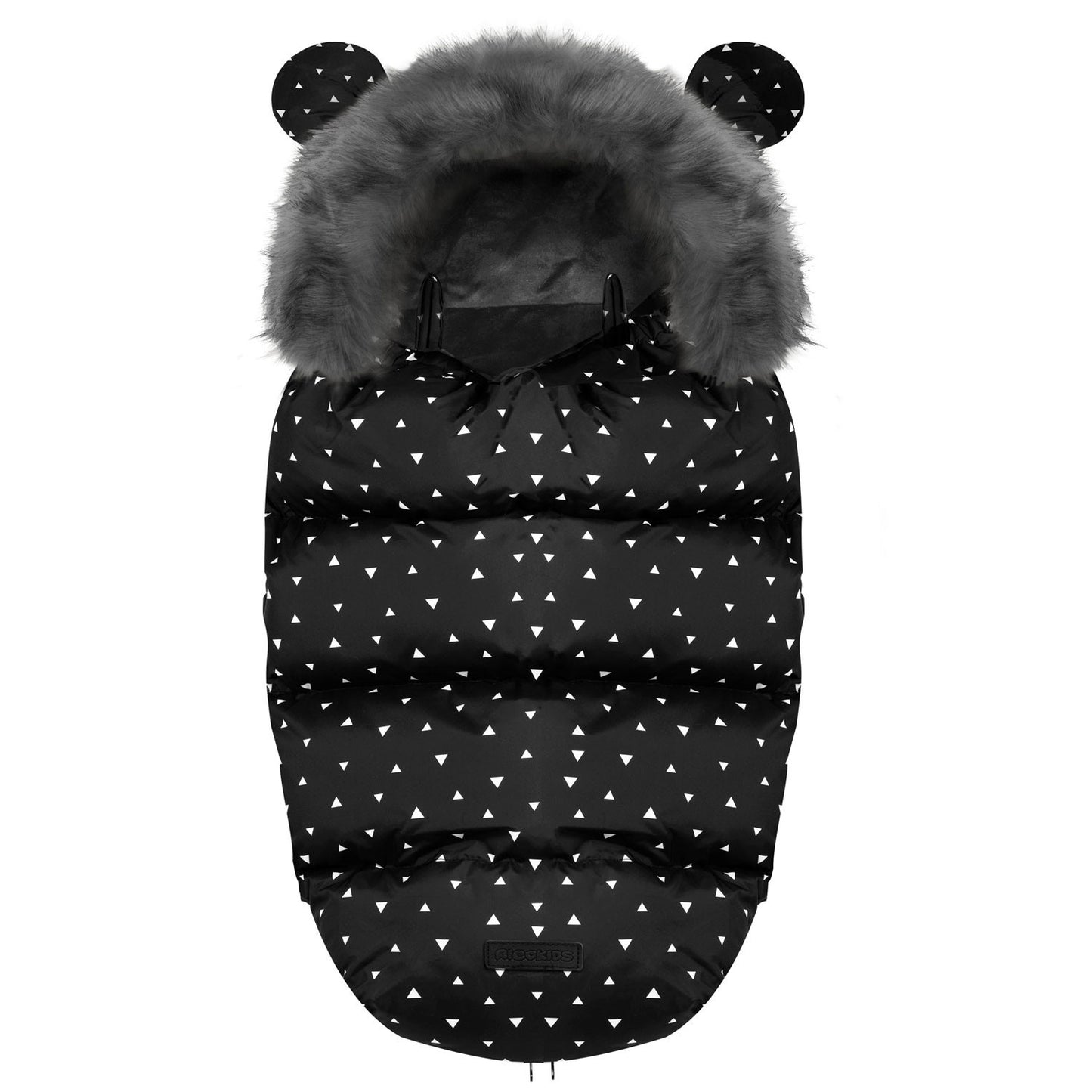 Sleeping bag for pram and sled Elmi Ricokids - black with triangles