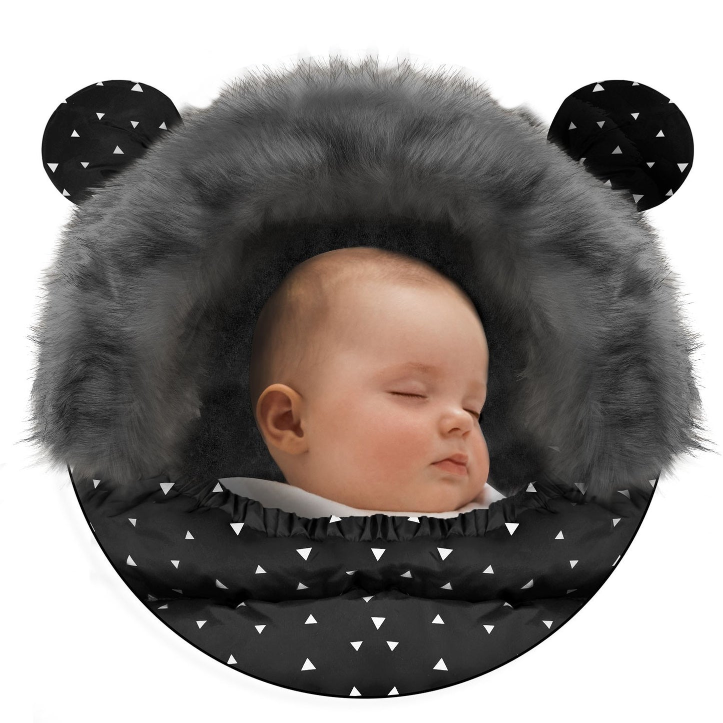 Sleeping bag for pram and sled Elmi Ricokids - black with triangles