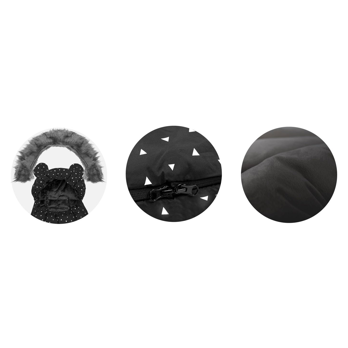 Sleeping bag for pram and sled Elmi Ricokids - black with triangles