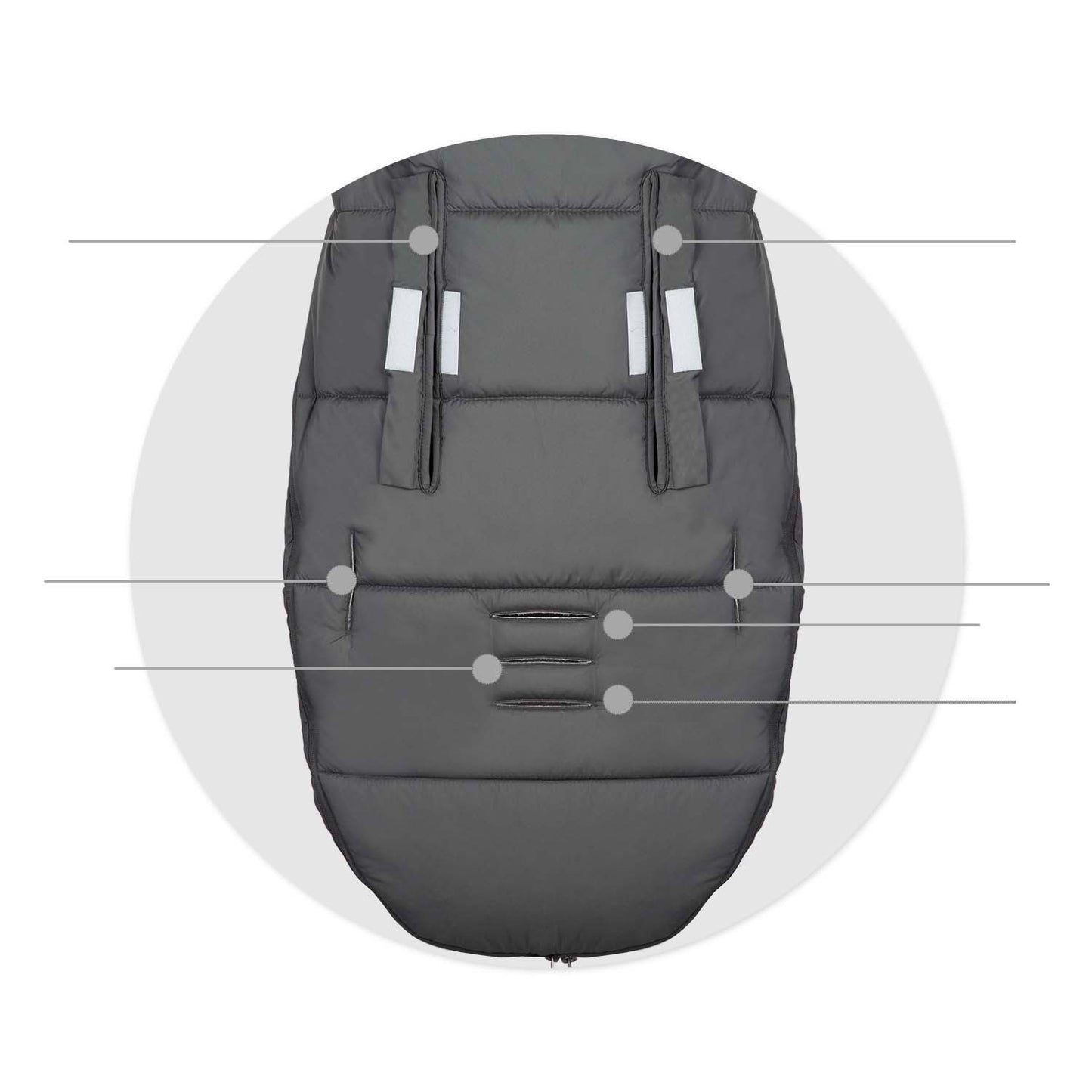 Sleeping bag for pram and sled Elmi Ricokids - dark grey
