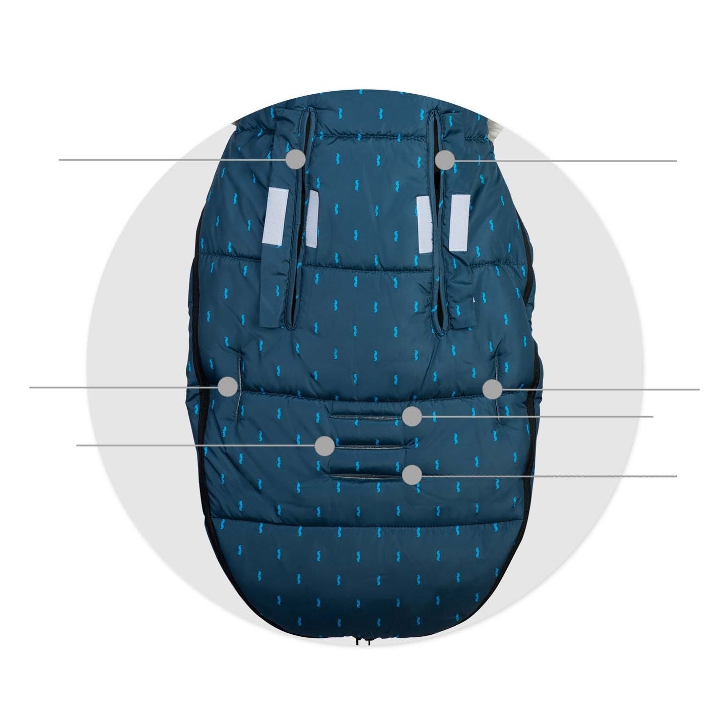 Sleeping bag for pram and sled Elmi Ricokids - navy blue