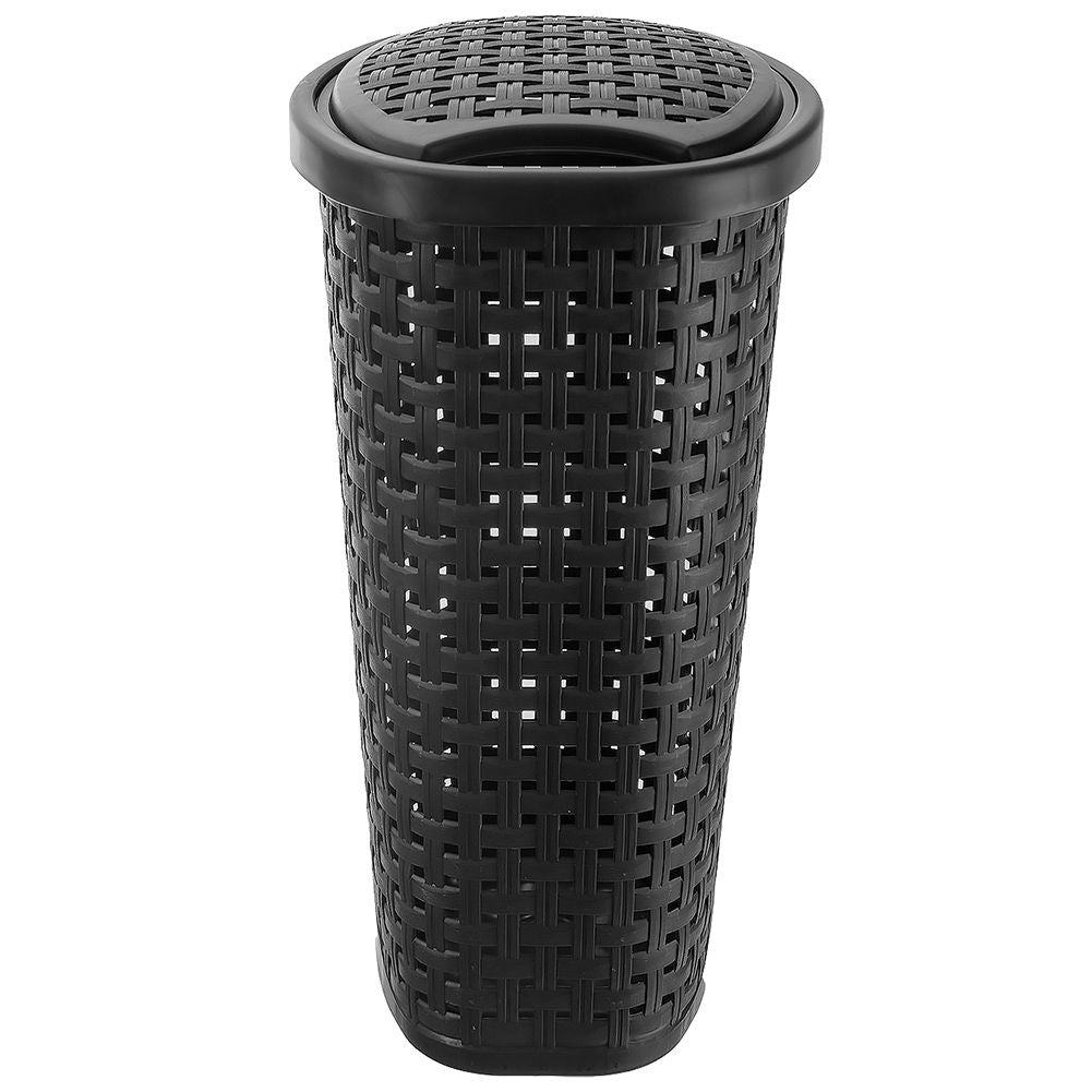 Slim bathroom basket with lid, light and breathable material