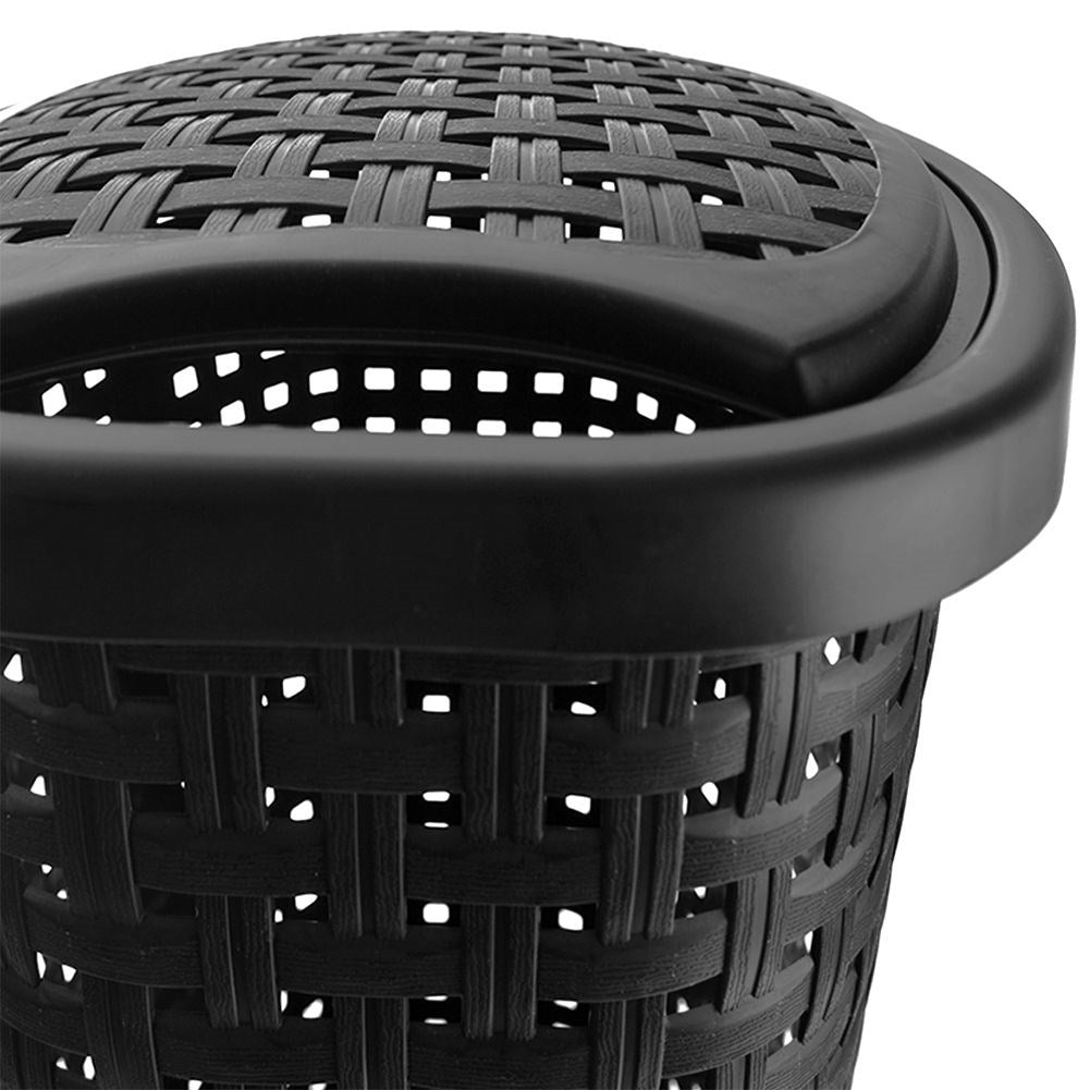 Slim bathroom basket with lid, light and breathable material