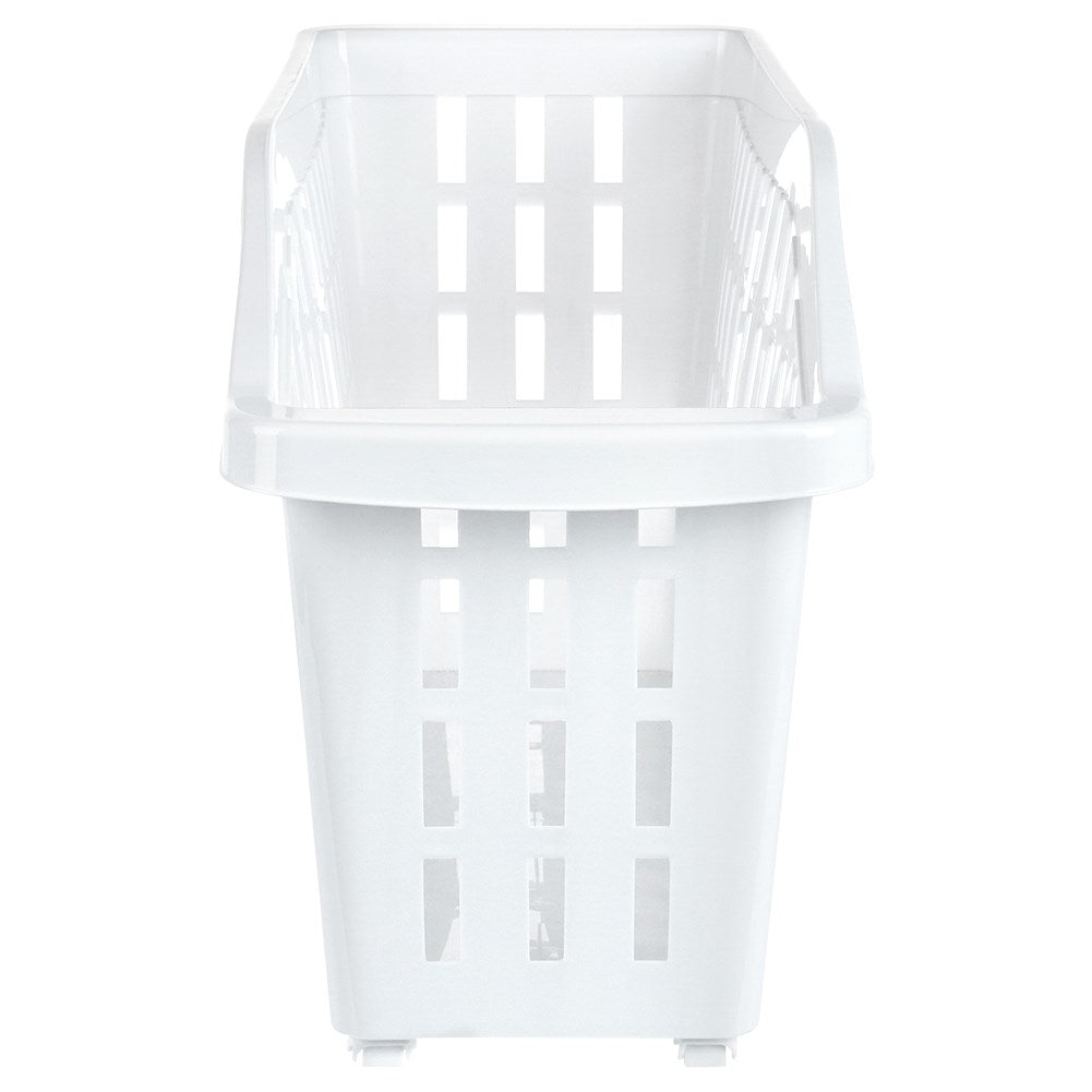 Slim storage container on wheels for home and office