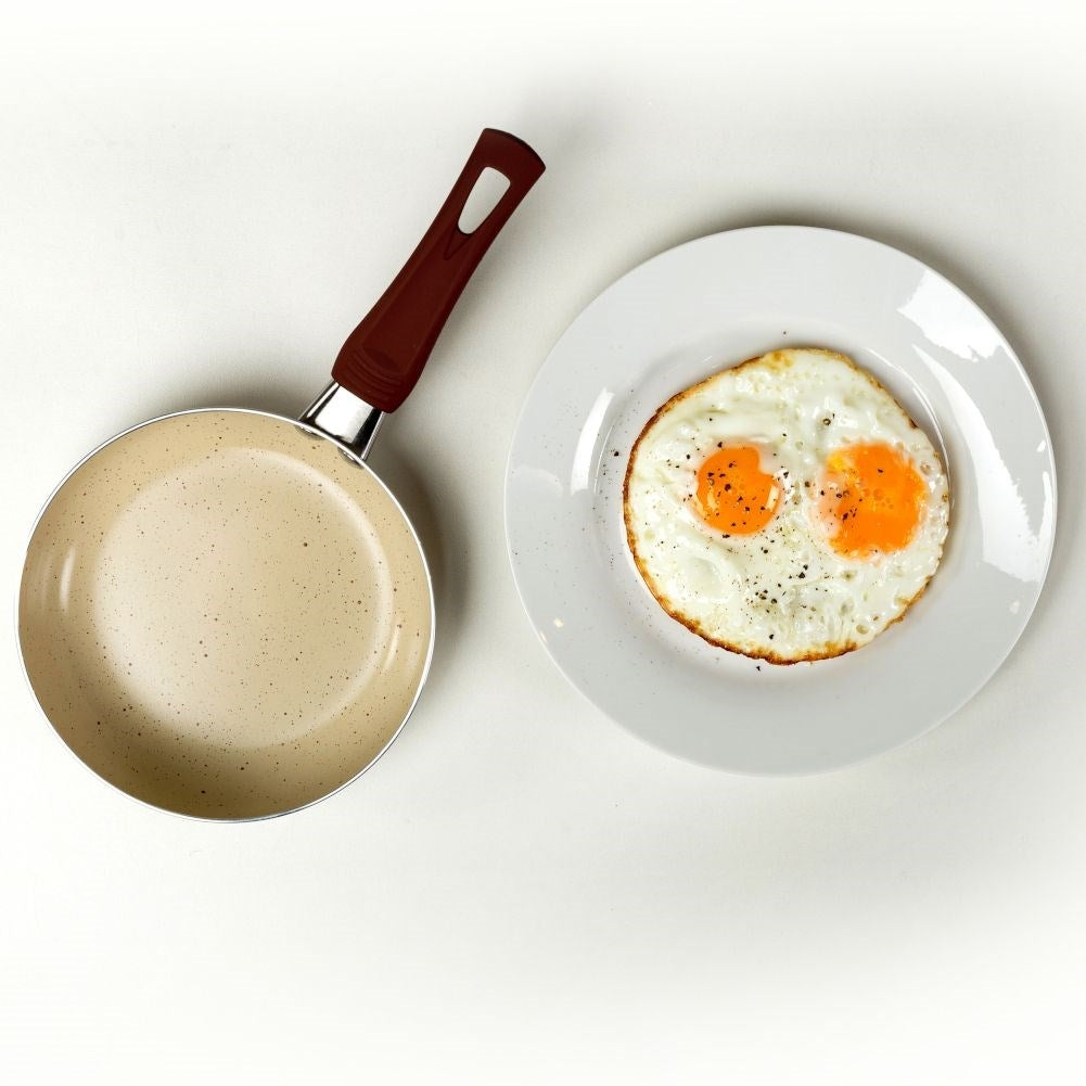 Small 14 cm frying pan with triple layer granite coating