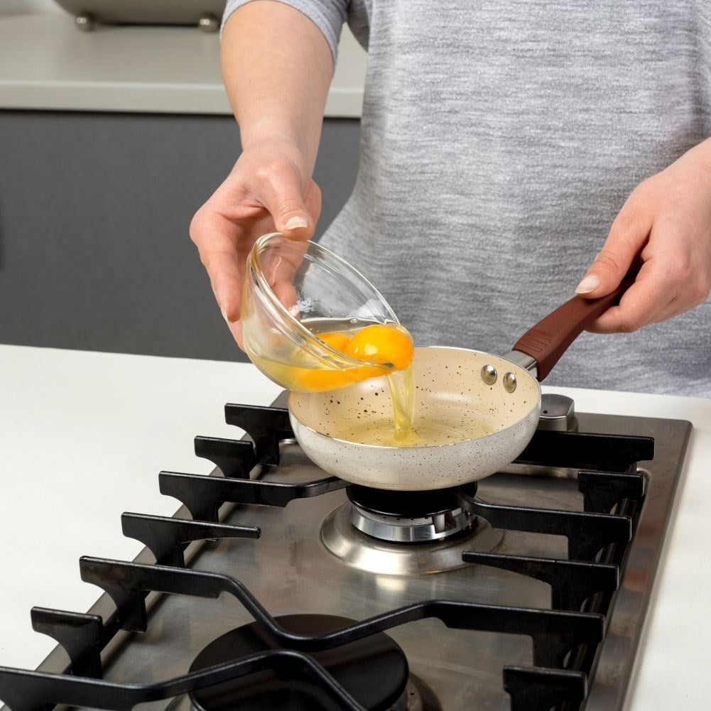 Small 14 cm frying pan with triple layer granite coating