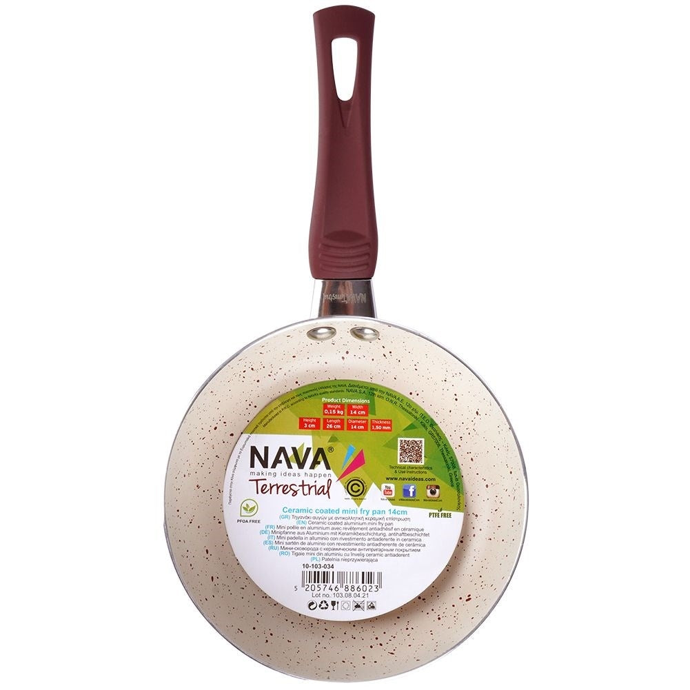 Small 14 cm frying pan with triple layer granite coating