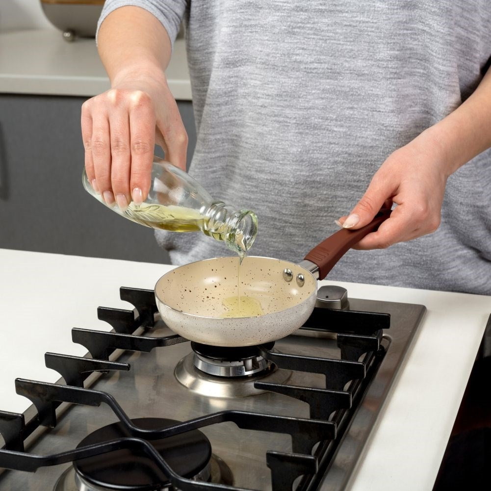 Small 14 cm frying pan with triple layer granite coating