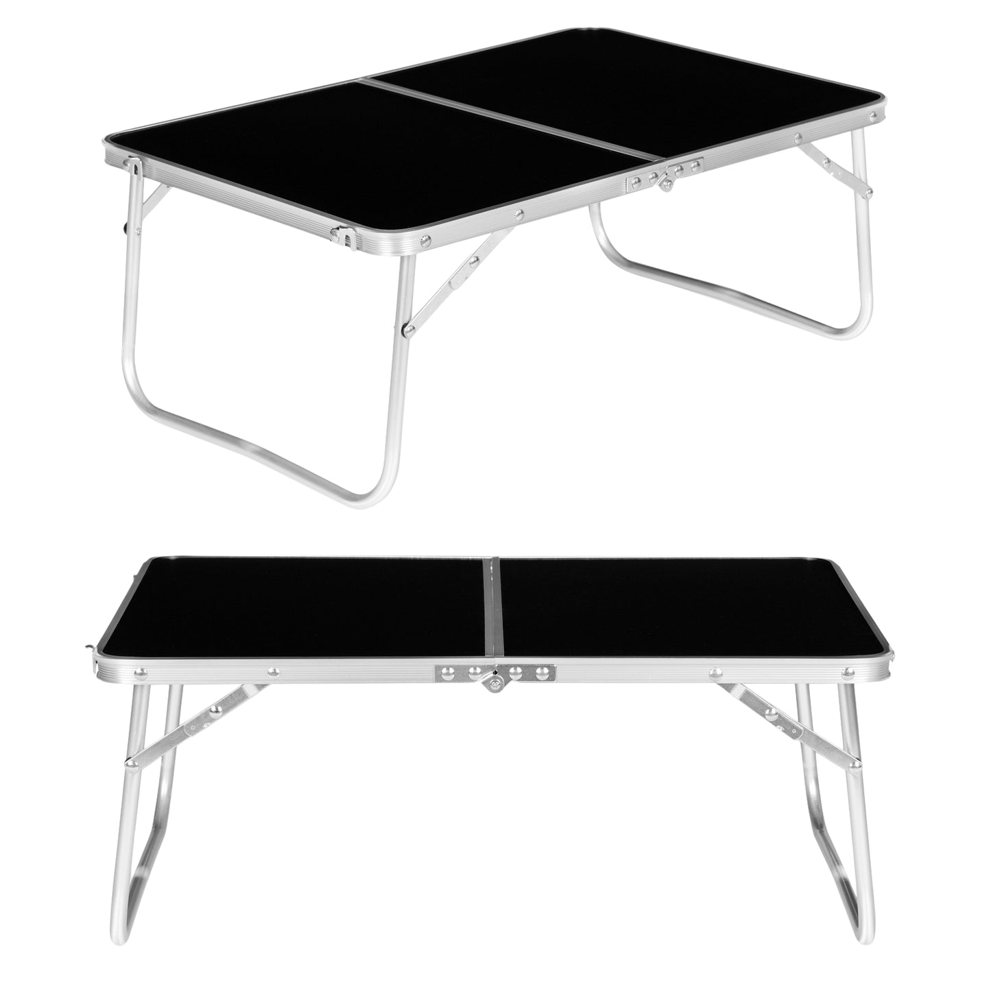 Small Camping Picnic Table Folding 60x40 cm Black MultiGarden