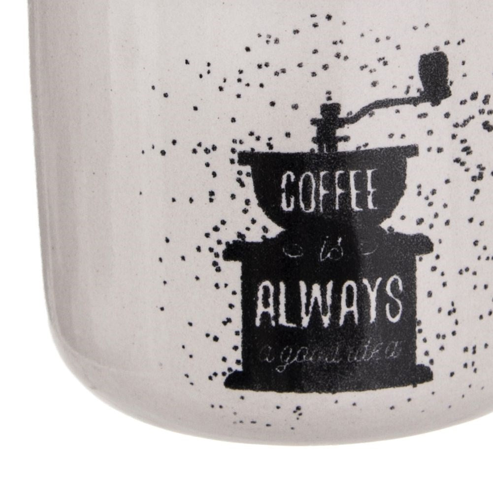 Small Decorated Espresso Cup with Coffee Grinder Motif