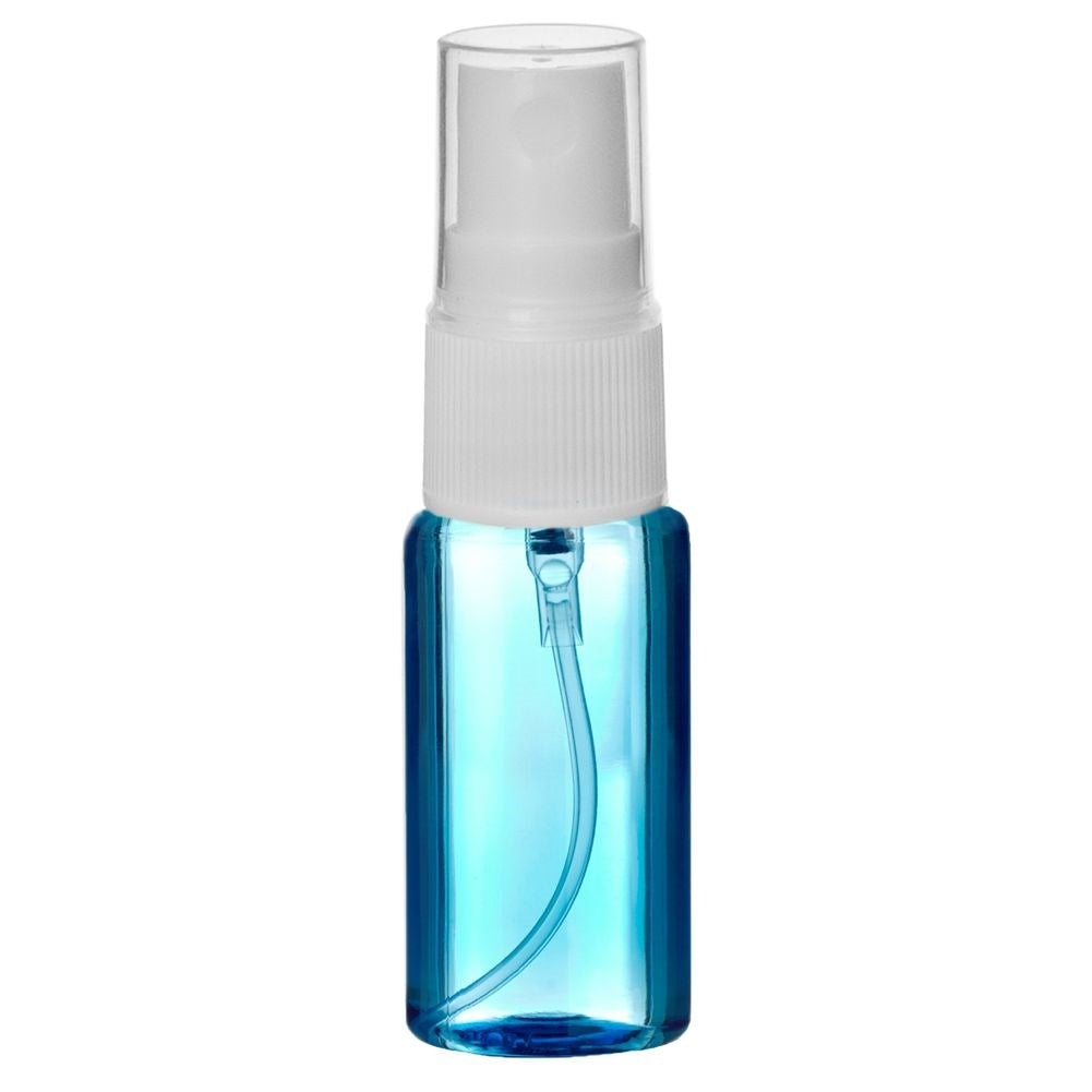Small cosmetic bottle with spray pump for travel and DIY.