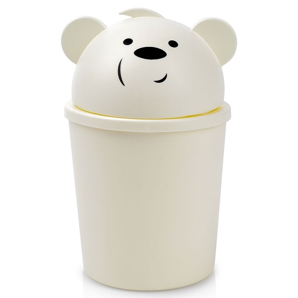 Small dustbin with removable lid in a cute bear shape