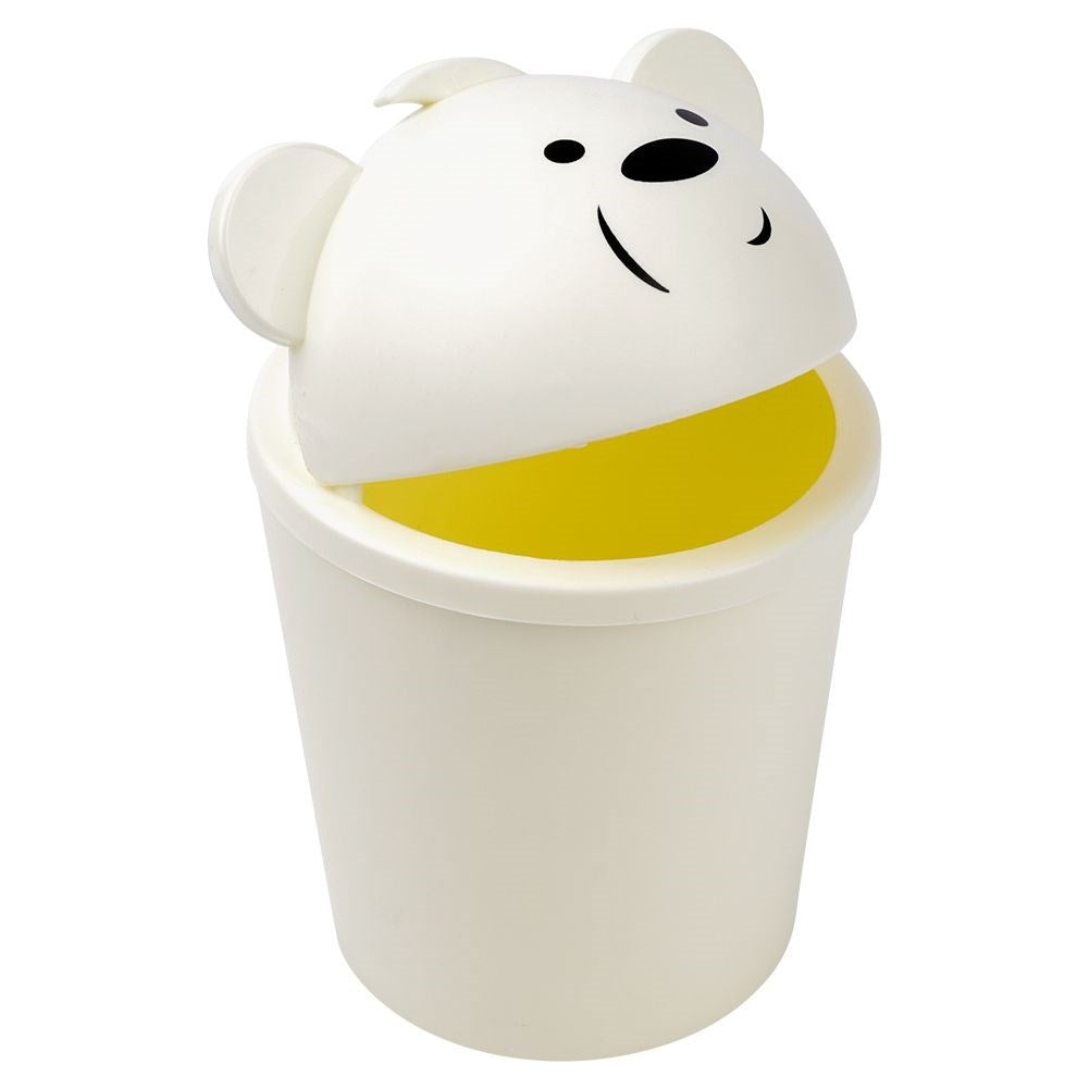 Small dustbin with removable lid in a cute bear shape
