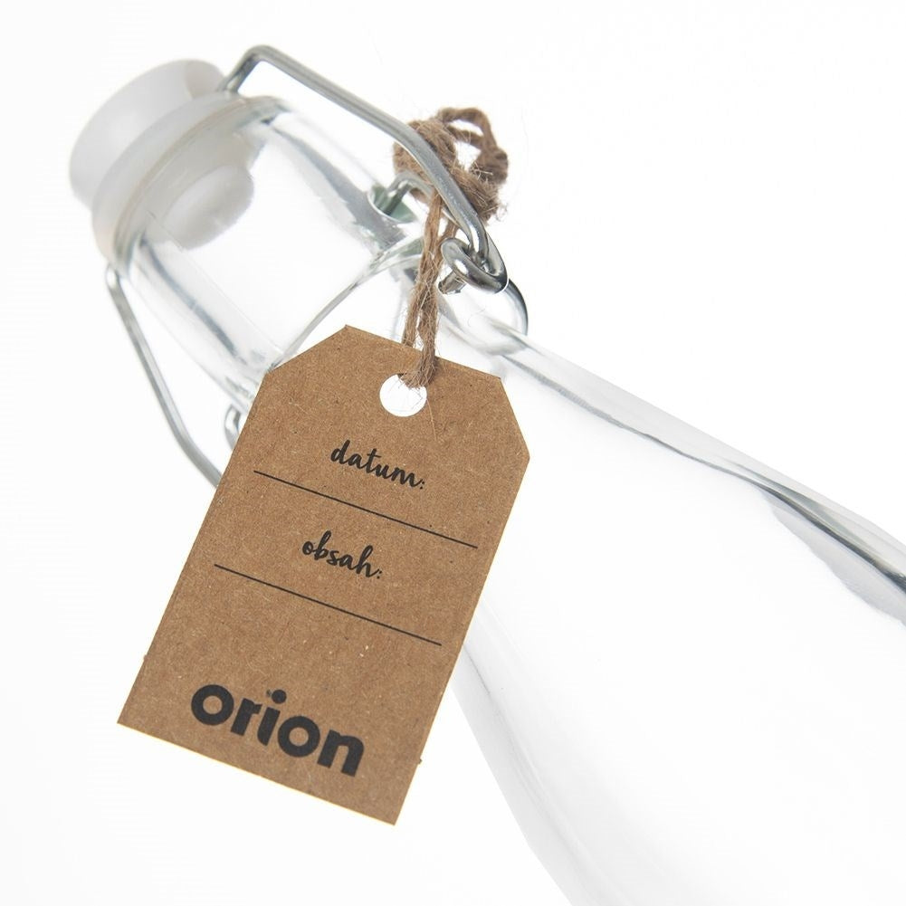 Small glass bottle 160 ml with tight-fitting clamp closure