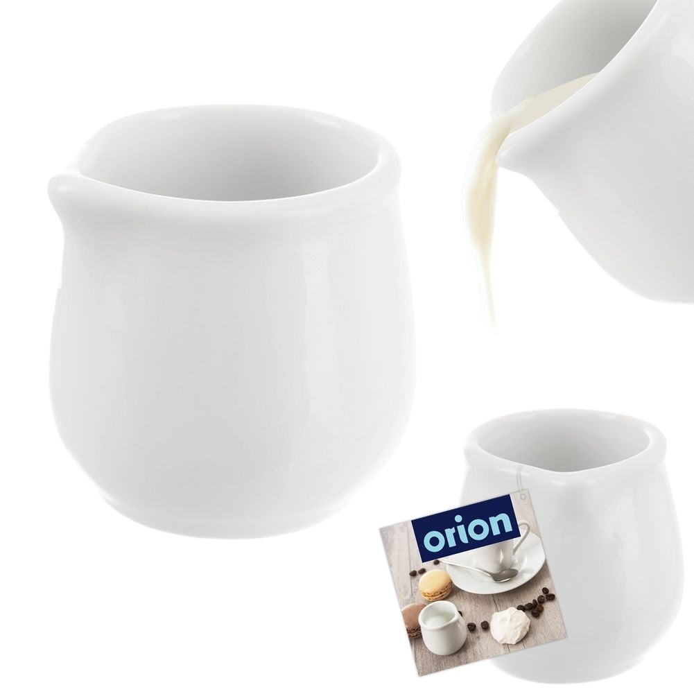 Small porcelain jug with practical spout for cream and milk