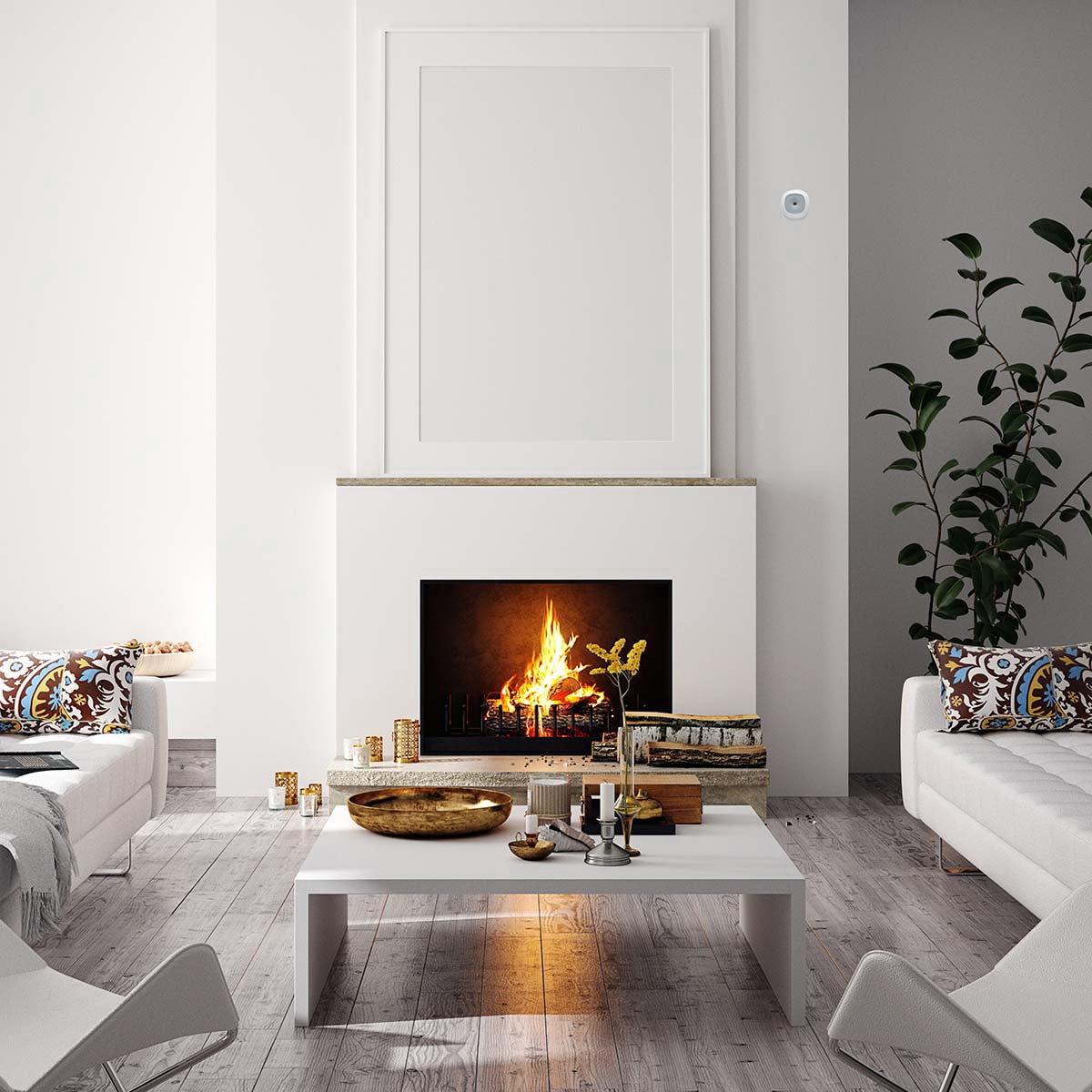 Smart Carbon Monoxide Detector, App-Connected, 85 dB Alarm