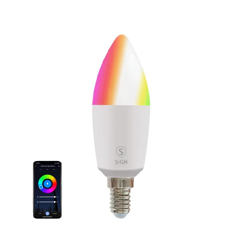 Smart Dimmable RGB LED lamp C37 4.5W E14