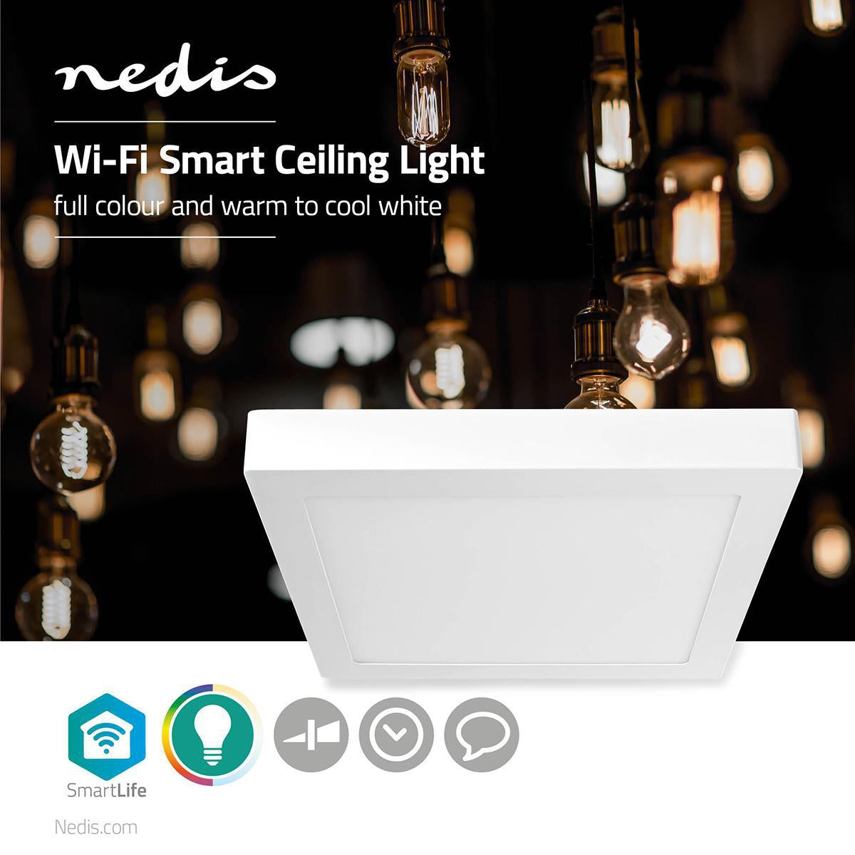SmartLife Ceiling Light | Wi-Fi | Cool White / RGB / Warm White | Square | 1400 lm | 2700 - 6500 K | IP20 | Energy class: G | Android™ / IOS