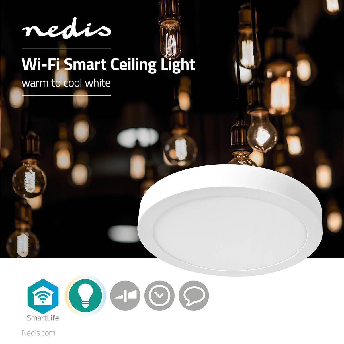 SmartLife Ceiling Light | Wi-Fi | Cool White / Warm White | Round | Diameter: 300 mm | 1200 lm | 2700 - 6500 K | IP20 | Energy class: G | Android™ / IOS
