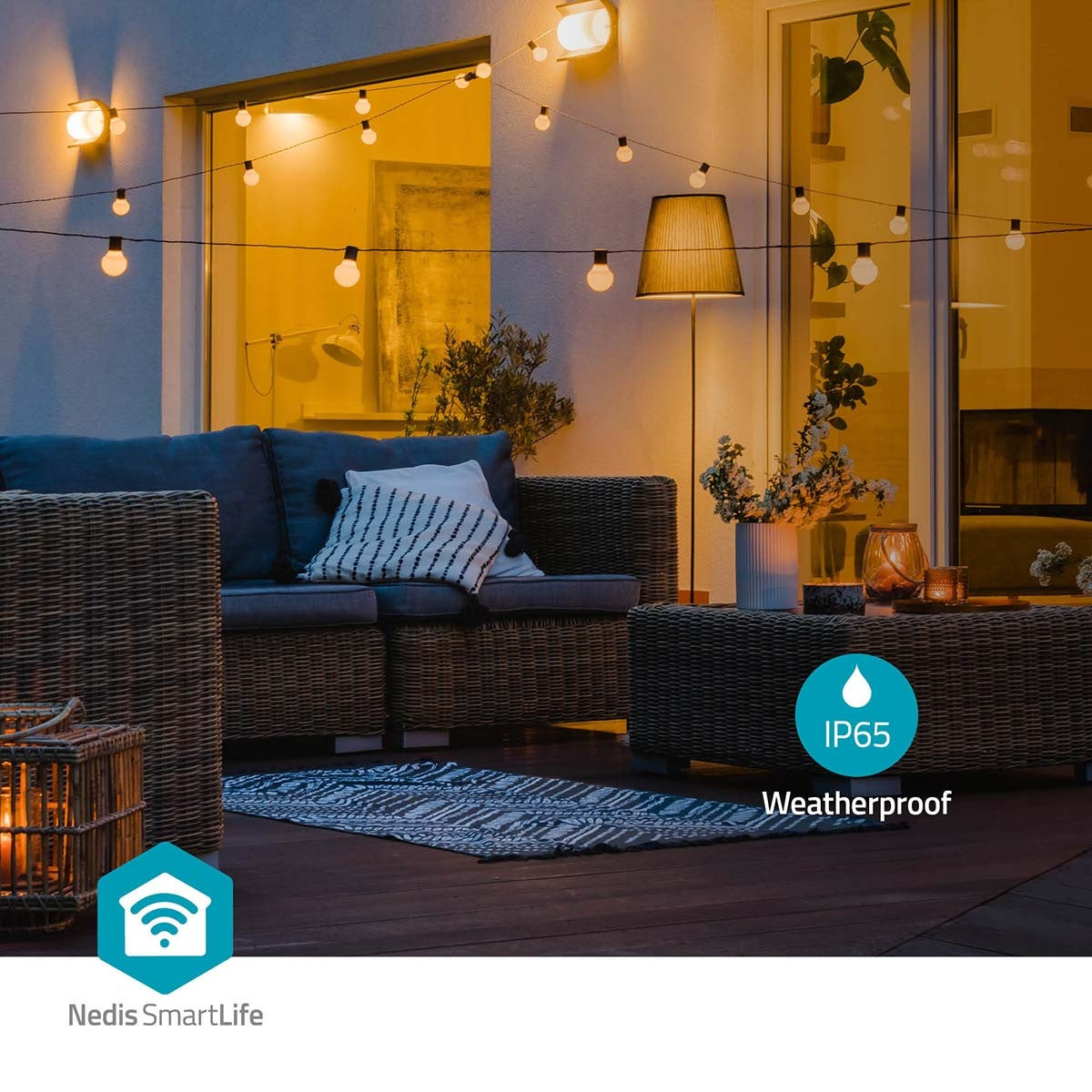 SmartLife Christmas Lighting | Party lights | Wi-Fi | Warm White | 10 LEDs | 9.00 m | Android™ / IOS | Bulb diameter: 45 mm