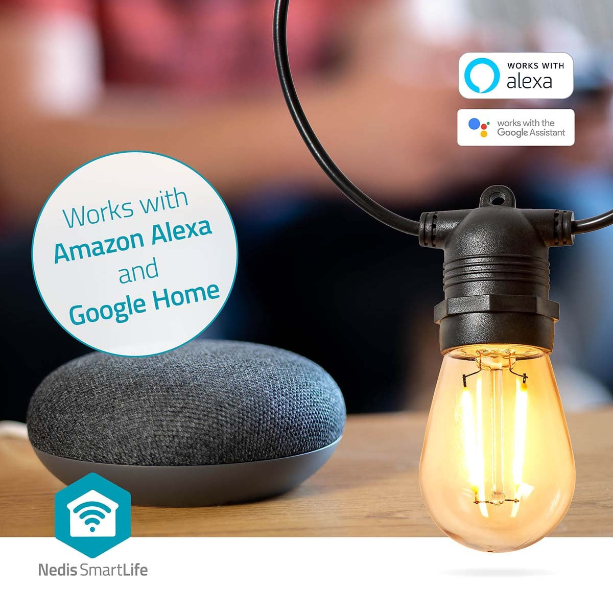 SmartLife Christmas Lighting | Party lights | Wi-Fi | Warm White | 10 LEDs | 9.00 m | Android™ / IOS | Bulb diameter: 45 mm