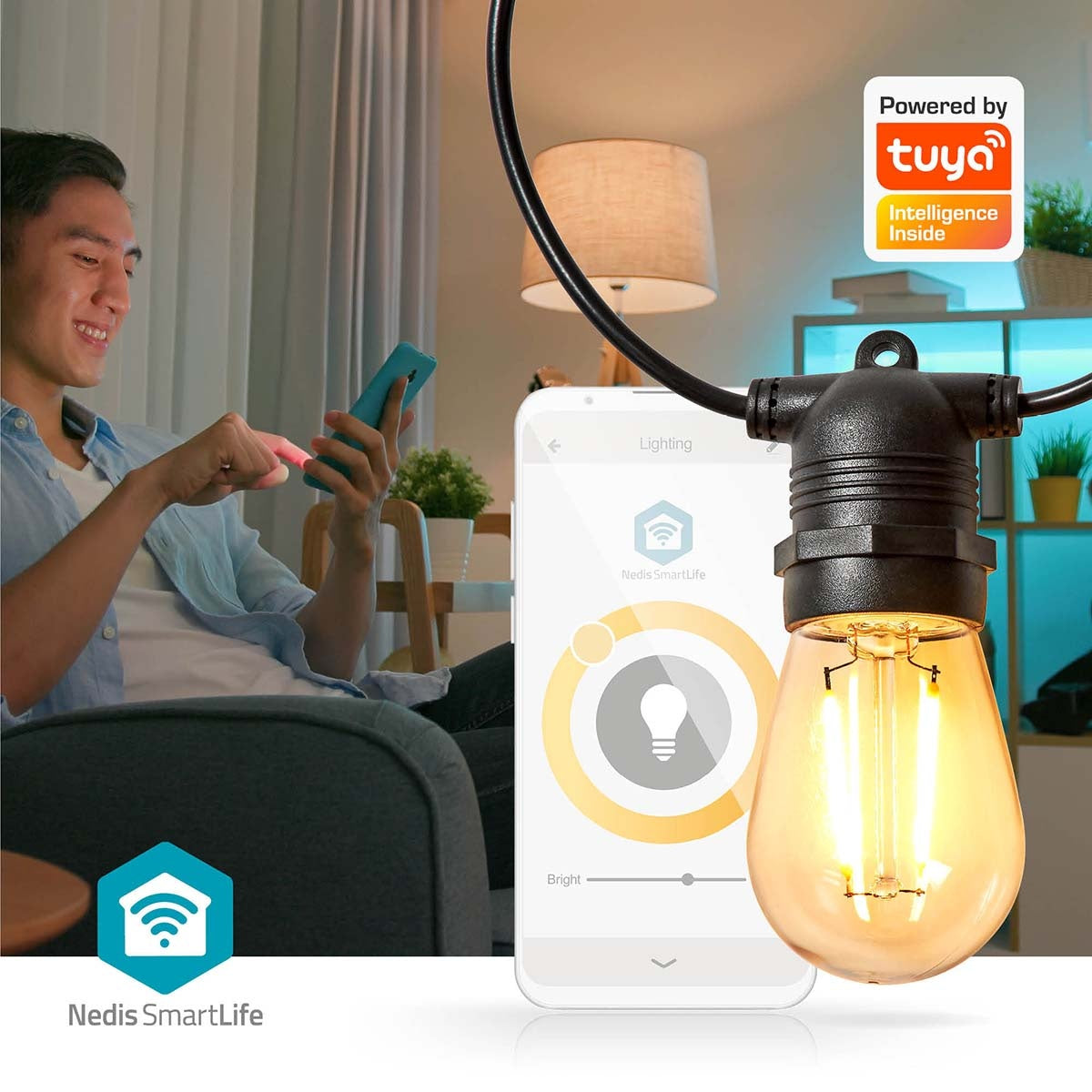 SmartLife Christmas Lighting | Party lights | Wi-Fi | Warm White | 10 LEDs | 9.00 m | Android™ / IOS | Bulb diameter: 45 mm