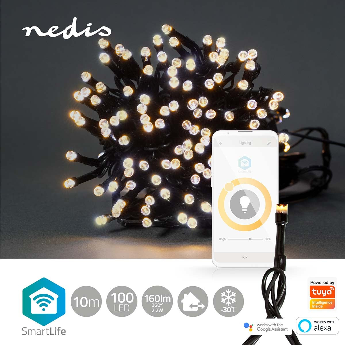 SmartLife Christmas Lighting | String | Wi-Fi | Warm White | 100 LEDs | 10.0 m | Android™ / IOS