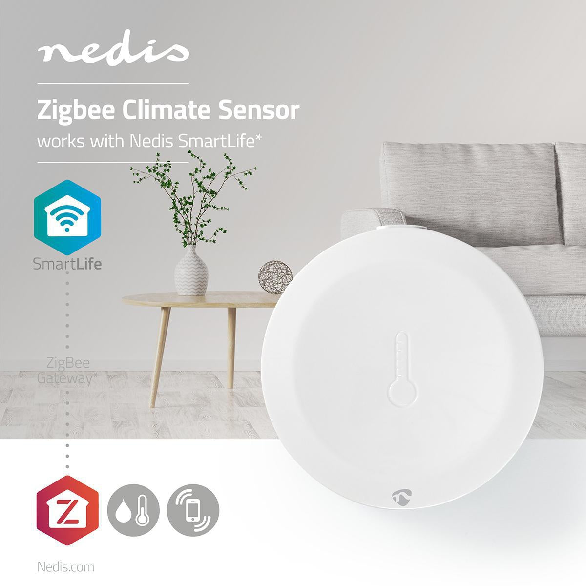 SmartLife Climate Sensor | Zigbee 3.0 | Battery powered | Android™ / IOS | White