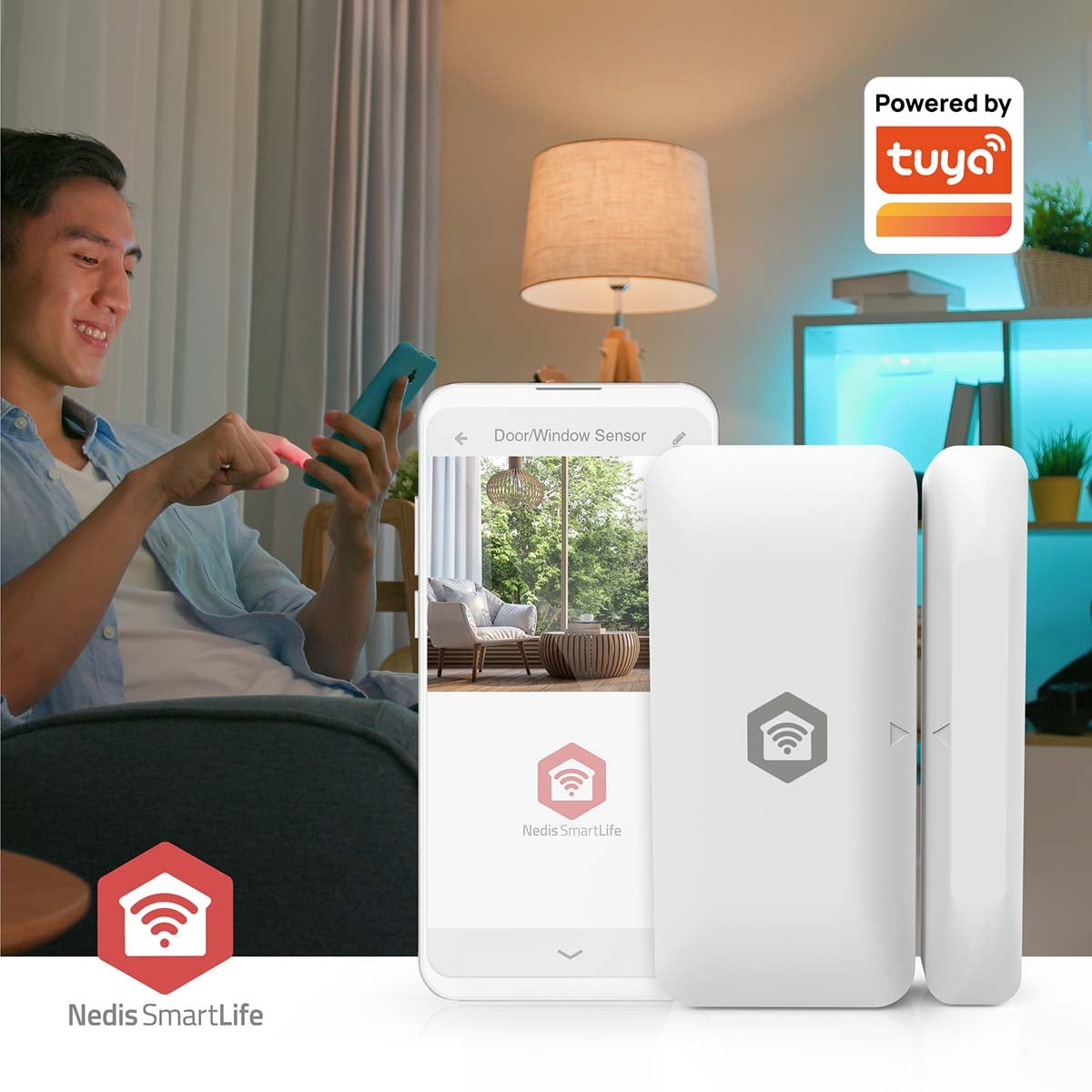 SmartLife Door Window Sensor | Zigbee 3.0 | Battery Powered | Android™ / IOS | White