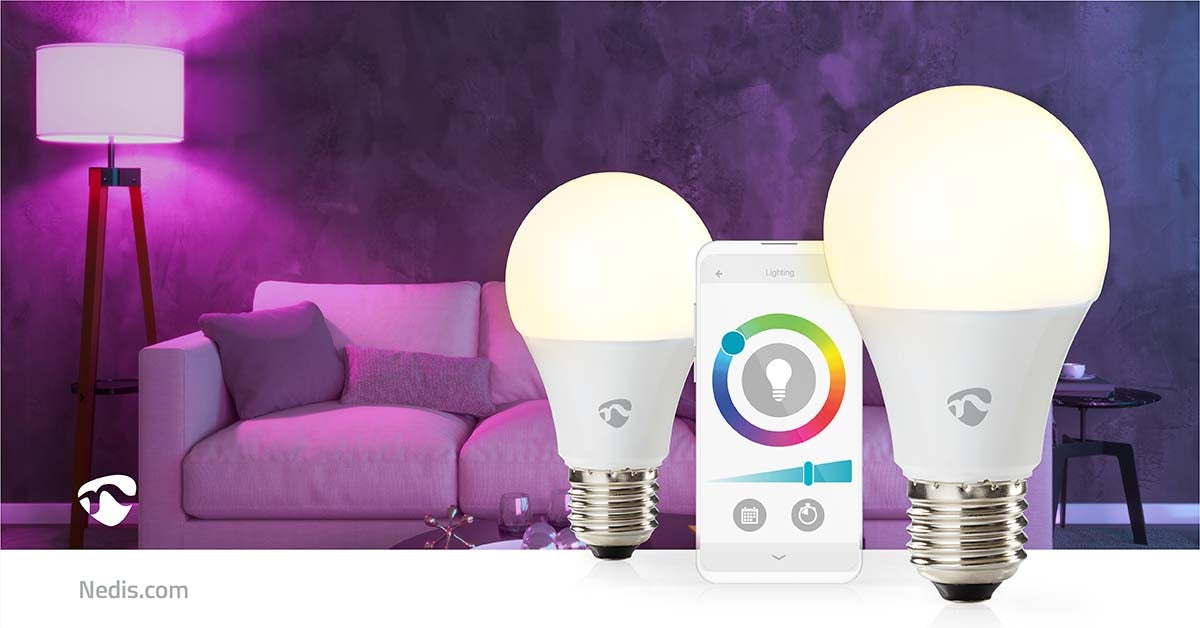SmartLife Full Color Light Bulb | Wi-Fi | E27 | 806 lm | 9 W| RGB / Warm to cool white | 2700 - 6500 K | Android™ / IOS | Light bulb | 2 pcs.