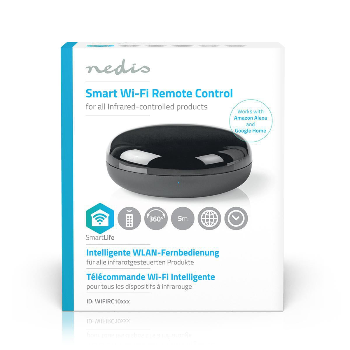 SmartLife IR remote control | Wi-Fi | Universal | Signal range: 5 m | 38 KHz | USB Power | Android™ / IOS | Black