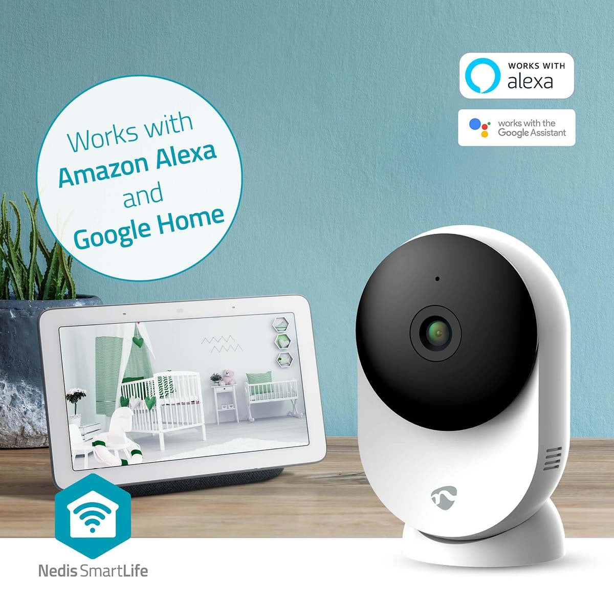 SmartLife Indoor Camera | Wi-Fi | 3MP Full HD 1296p | Cloud Storage (optional) / microSD (not included) / Onvif | With motion sensor | Night vision | White