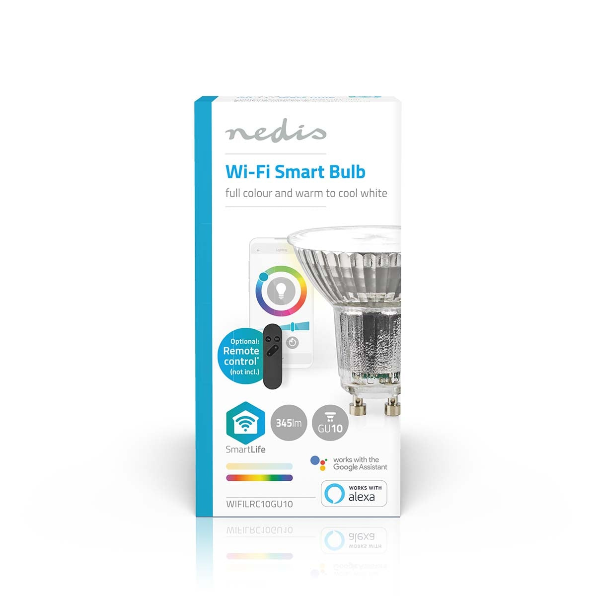 SmartLife LED Spot | Wi-Fi | GU10 | 345 lm | 4.9 W| RGB / Warm to cool white | 2700 - 6500 K | Energy class: G | Android™ / IOS | PAR16 | 1 pc.