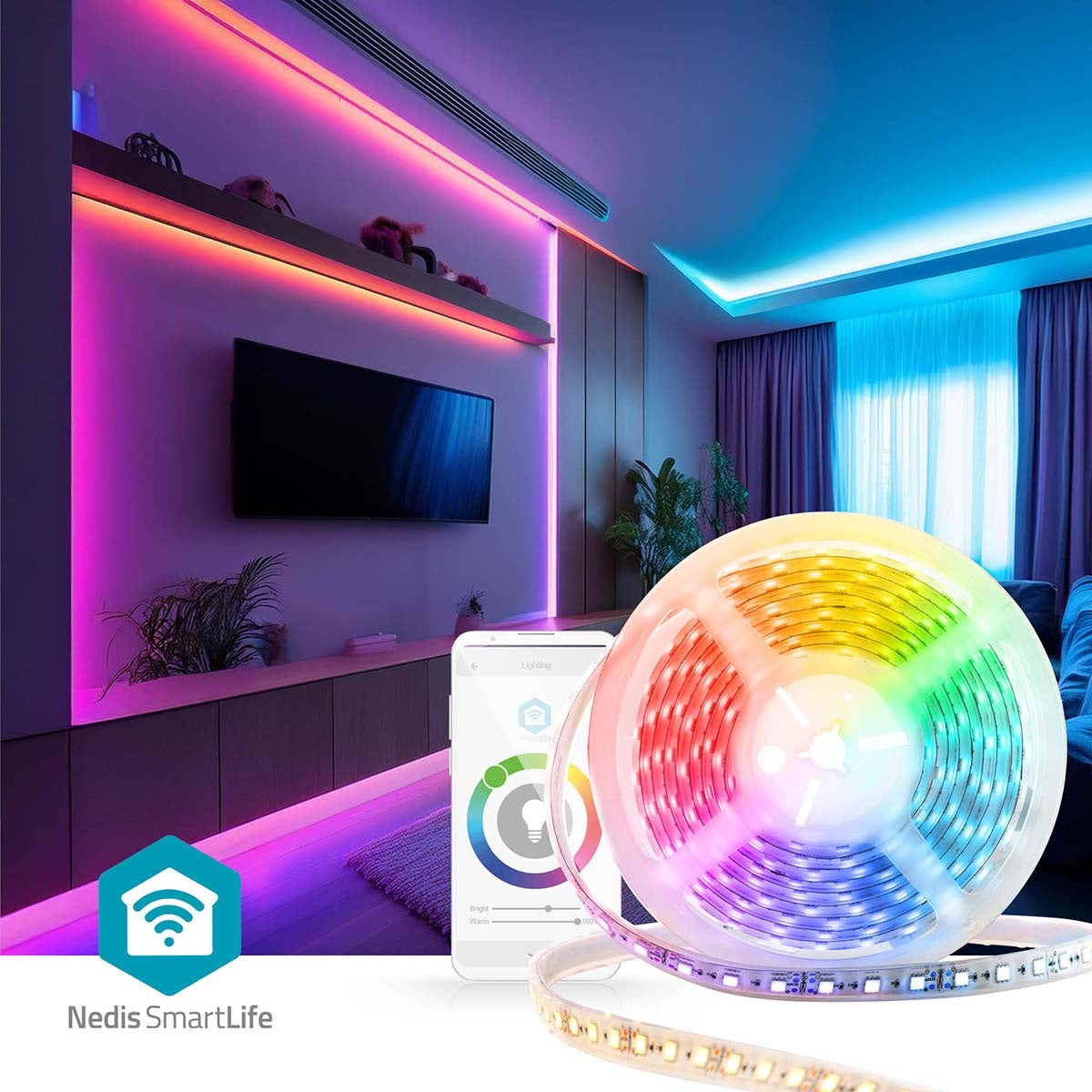 SmartLife LED Strip | Wi-Fi | Cool White / RGB / Warm White | SMD | 5.00 m | IP21 | 2700 - 6500 K | 960 lm | Android™ / IOS