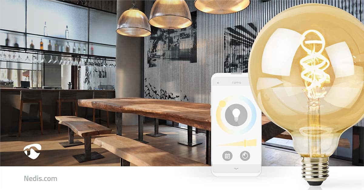 SmartLife LED vintage lamp | Wi-Fi | E27 | 360 lm | 4.9 W| Warm to cool white | 1800 - 6500 K | Glass | Android™ / IOS | Globe | 1 pc.